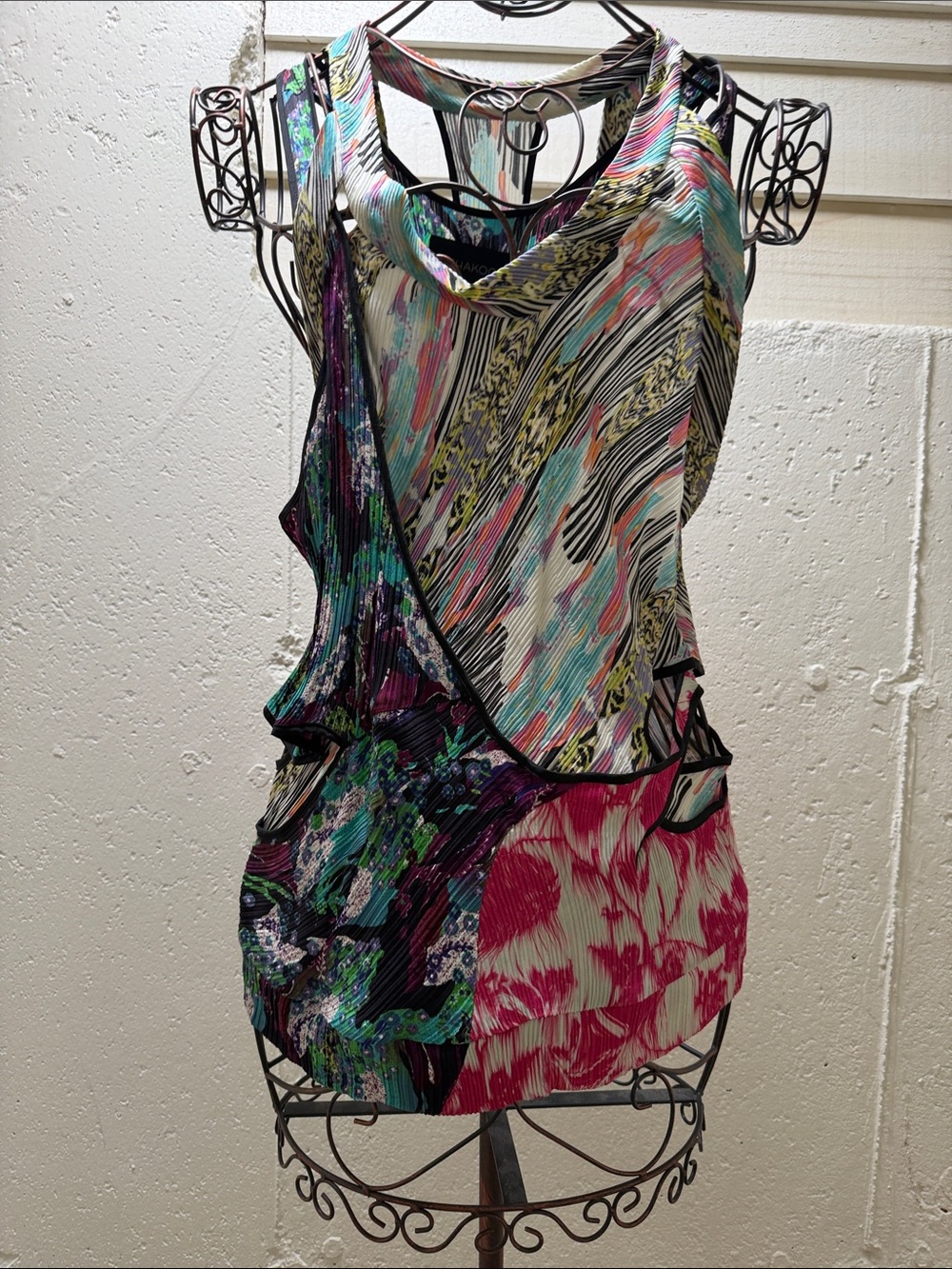 Thakoon Multicolor Printed Pleated Tank Top